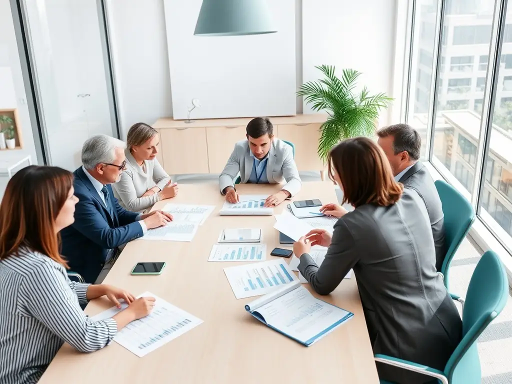 A hands-on session at the Educational Business Congress, where attendees are actively participating in a financial planning exercise, guided by experienced advisors.