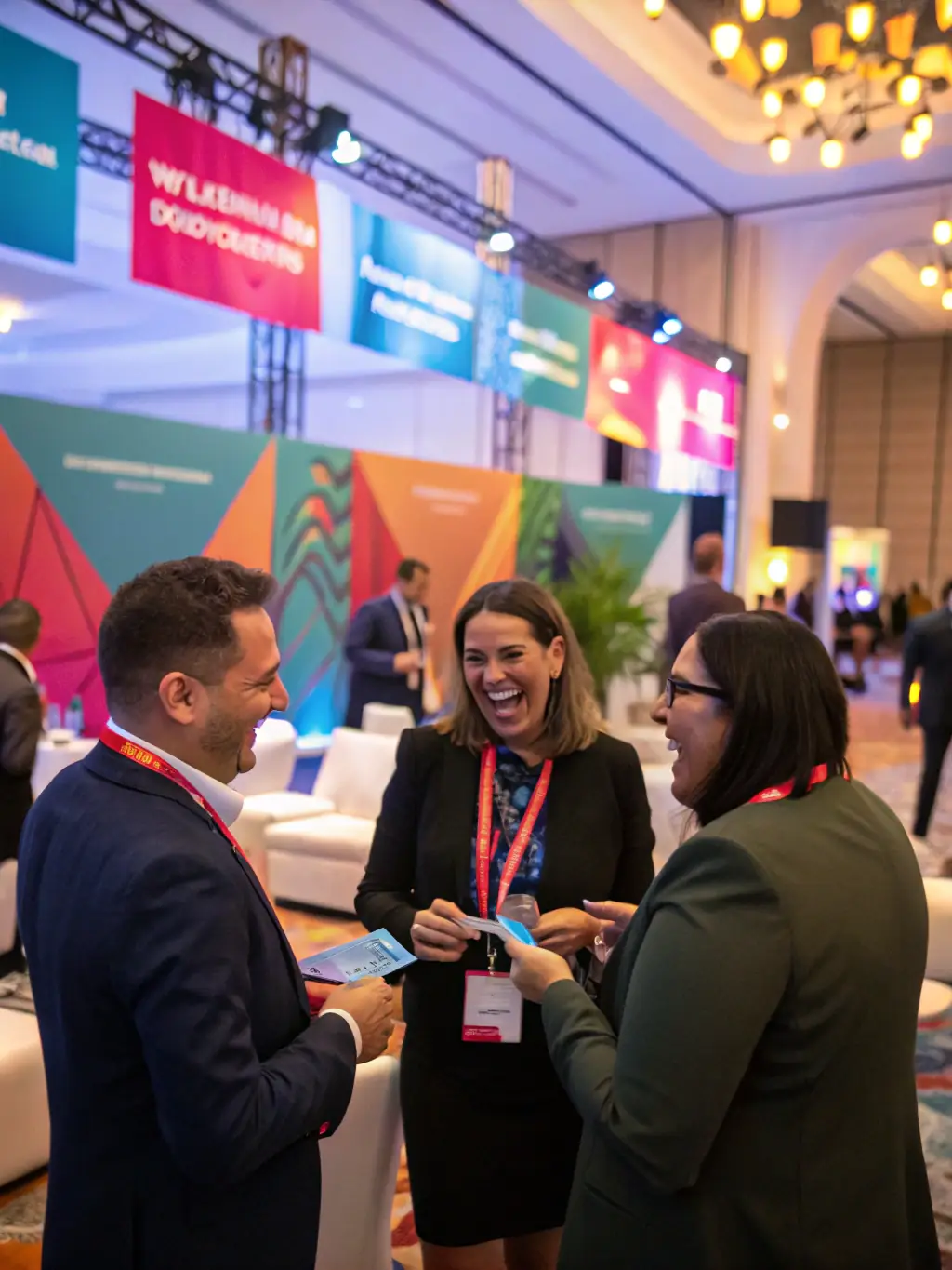 A photograph of a networking event at the Educational Business Congress, showcasing attendees connecting and exchanging ideas.