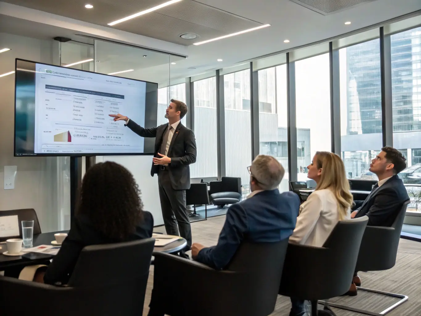 A dynamic workshop session at the Educational Business Congress, featuring a financial expert leading a discussion on investment strategies with engaged participants.